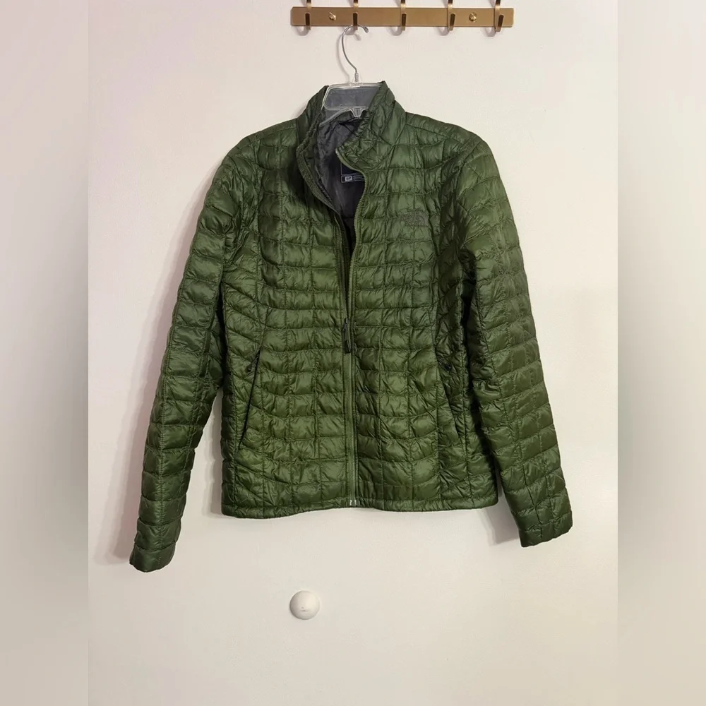 The North Face Green TNF Eco Zip Up Thermoball Down Puffer Jacket Mens Size S